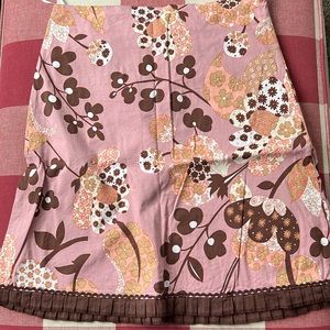 Persaman New York Mauve Floral Cotton Skirt Size 10